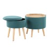 NicBex Round Polyester Storage Ottoman Bench,Storage Ottoman with Removable Lids and Matching Stool,Modern Storage Bench for Living Room,Bedroom - 2 of 4