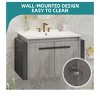 24 in Bathroom Vanity Ceramic Basin Cabinet With Sink Combo Wall Mounted Modern Vanity Bathroom Storage Cabinet Modern Storage Cabinet - 3 of 4