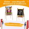 Kids Wooden Easel with Paper Roll,Adjustable Double Sided Wooden Kids Easel Drawing Board with Magnetic Chalkboard, for Kids 3+ - 2 of 4