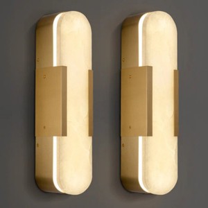 Dimmable LED Polished Wall Sconce With Alabaster Shade (Set Of 2) - 1 of 4