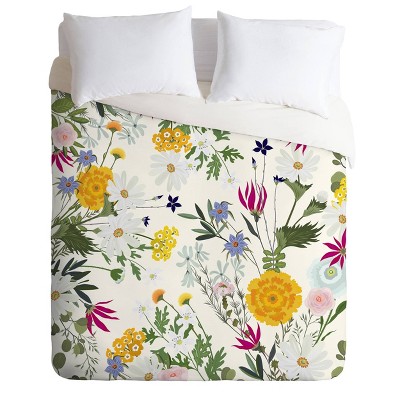 King Iveta Abolina Bretta Floral Comforter Set Yellow - Deny Designs