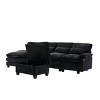 106" Chenille Modular Sectional Sofa with Chaise Lounge and Ottoman, U-Shaped Sleeper Cloud Couch for Living Room or Apartment–The Pop Home - 4 of 4
