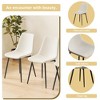 Lirago Set of 4 Modern Dining Chairs with Linen Seats & Black Metal Legs-Beige, Stylish Office/Home Furniture - 4 of 4