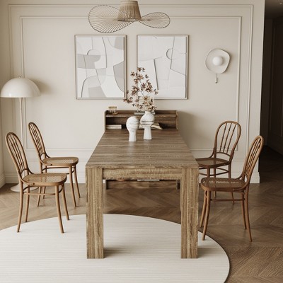 Lirago Modern Extendable Rectangular Dining Table with Storage 36.8"H x 10.63"D x 36.61"W