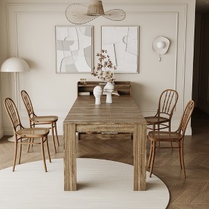 Lirago Modern Extendable Rectangular Dining Table with Storage 36.8"H x 10.63"D x 36.61"W - 1 of 4