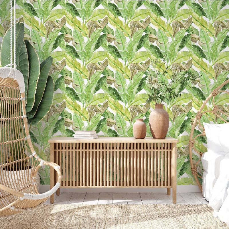 Tempaper &#38; Co. 28 sq ft Bahama Palm Key Lime Peel and Stick Wallpaper, 3 of 7