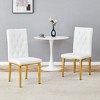 PAGED  Set of 4  Elegant Dining Chairs with Gold Metal Legs and Backrest,Armless Chairs for Kitchen,Living Room - 2 of 4