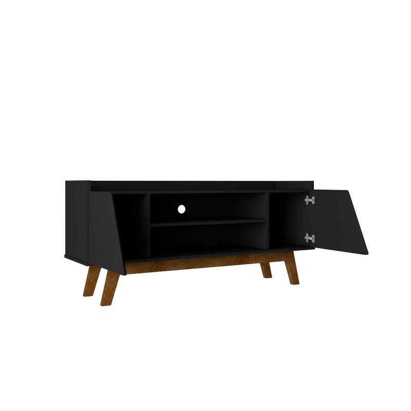 Marcus Mid-Century Modern 4 Shelf TV Stand for TVs up to 55&#34; Matte Black - Manhattan Comfort, 3 of 7