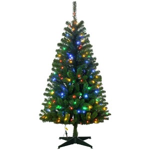 Aghana Digitals 5ft Green Artificial Christmas Tree with 152 LED Lights (Warm White/Multi-Color), - 1 of 4