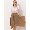 Allegra K Women's Elastic Waist Chiffon Handkerchief Hem Midi Skirt - 2 of 4