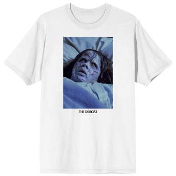 The Exorcist Possessed Regan MacNeil "Mother, What's Wrong With Me?" Unisex Adult White Short Sleeve Crew Neck Tee
