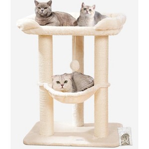 Pets 28" Cat Tree Tower for Indoor Cats, Tall Cat Scratching Post with Large Bed for Maine Coon Big Cats, Sisal Cat Scratcher - 1 of 4