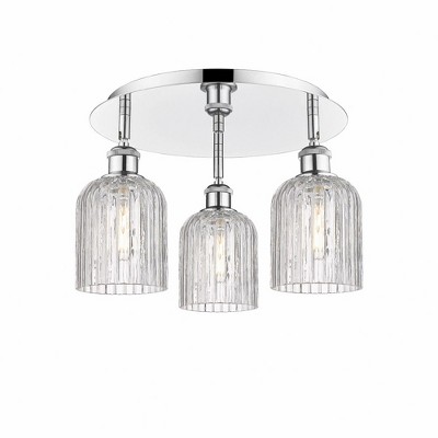 Bridal Veil - 3 Light Flush Mount In Art Deco Style-10 Inches Tall and 16.75 Inches Wide