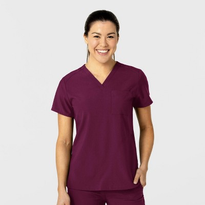 Wink W123 Women's Flex-n-reach V-neck Scrub Top, Wine, Xxs : Target