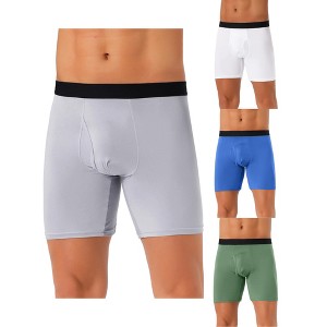 INSPIRE CHIC Men's 4 Pack Lightweight Soft Stretch Open-fly Basic Boxer Briefs - 1 of 4