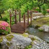 Outsunny 7.5' Fir Wood Garden Bridge Arc Walkway with Side Railings, Perfect for Backyards, Gardens, & Streams, Carbonized - 2 of 4