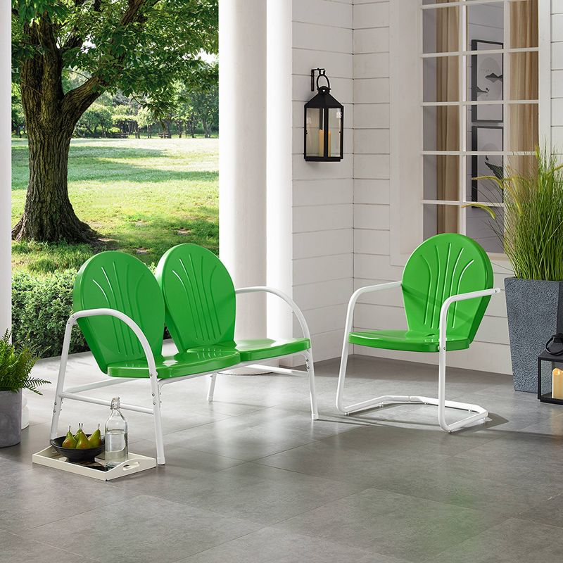 Griffith 2pc Outdoor Seating Set - Kelly Green - Crosley, 3 of 10