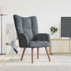 vidaXL Dark Gray Velvet Relaxing Accent Chair - Modern Design with Wood Legs - Gray - 2 of 4