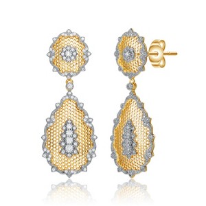 Guili Rhodium Plated and 14K Gold Plated Cubic Zirconia Drop Earrings, Stylish Sparkling Jewelry for Everyday or Special Occasions - 1 of 3