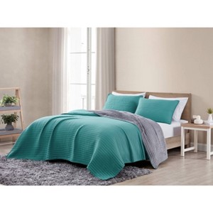 Terri Enzyme Wash Reverse to Plush Quilt & Sham Set - Geneva Home Fashion - 1 of 3