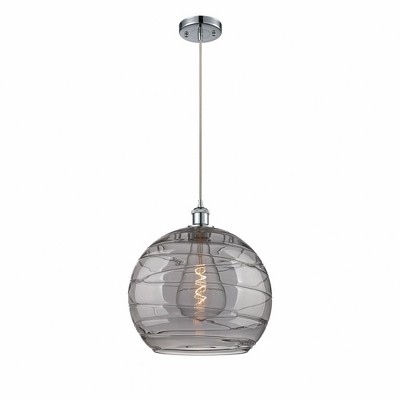 Athens Deco Swirl - 1 Light Pendant In Industrial Style-16.88 Inches Tall and 13.75 Inches Wide