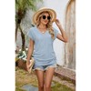 Coolmee Women Summer T Shirts Short Sleeve V Neck Tops Cute Fit Summer Casual Tee Tops Beach S Sky Blue - 3 of 4