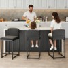 Set of 2 Modern 24.8" Counter Height Bar Stools, Upholstered Faux Leather Bar Chairs with Back for Kitchen Island or Home Bar - 3 of 4