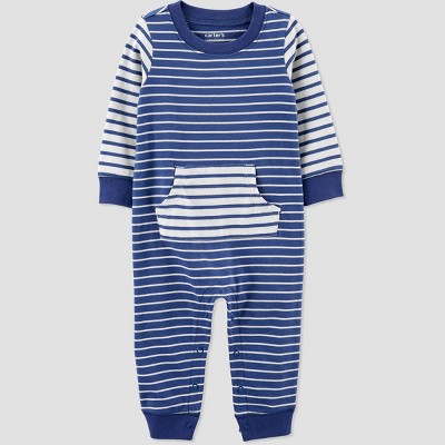 Carter's Just One You® Baby Boys' Colorblock Striped Jumpsuit - Blue 3M