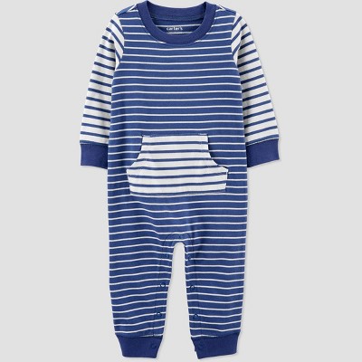 Carter's Just One You® Baby Boys' Colorblock Striped Jumpsuit - Blue ...