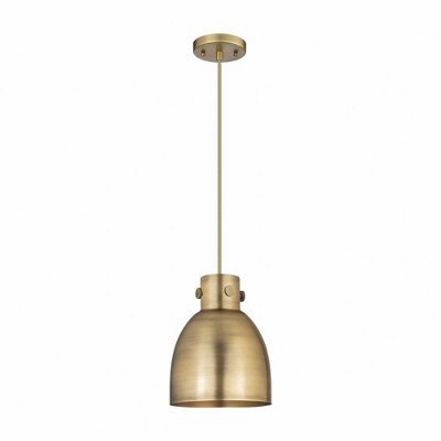 Newton Bell - 1 Light Pendant with Metal Shade In Industrial Style-9.63 Inches Tall and 8 Inches Wide
