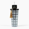 22oz Grad Tumbler Plaid: Plastic Adult Travel Mug, Multicolored, Twist-Off Cap, Hand Wash, Cold Beverages - Paper Riot Co. - 2 of 3