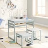 Spassway Blue 3-Piece Kids Activity Table Sets Wood Children Multi-Activity Table And Chair Set Height Adjustable Desk for Classroom Daycare Home - 2 of 4