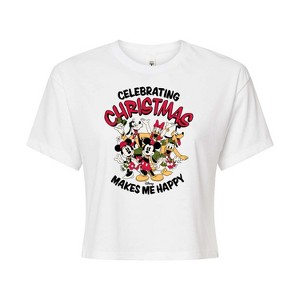 Women's - Disney - Celebrating Christmas Cropped Graphic T-Shirt - 1 of 4