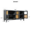 59" Sideboard Buffet Cabinet, Accent Storage Cabinet with Glass Doors, Wooden Coffee Bar Cabinet for Kitchen Living Room Hallway - 4 of 4