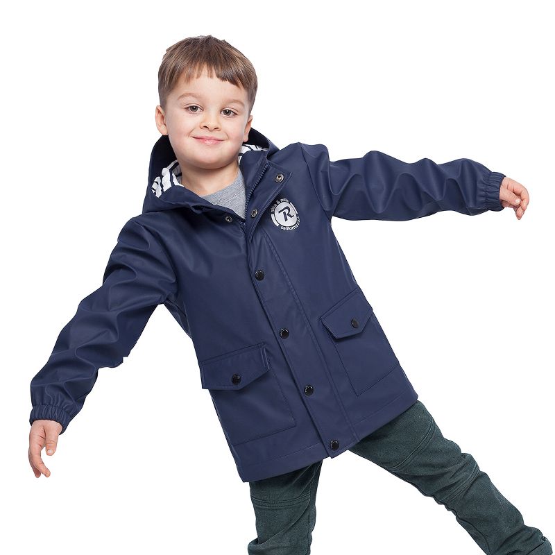 Rokka&Rolla Boys' and Toddlers' Waterproof Rain Coats Rubberized Jackets, 3 of 12