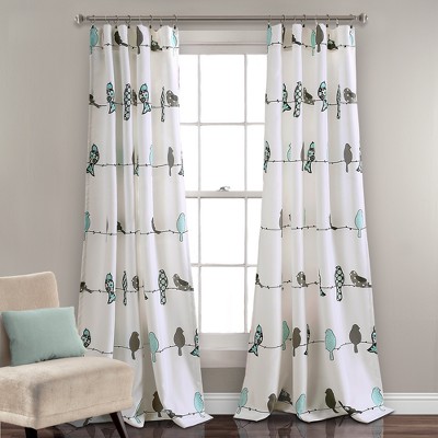 teal window curtains