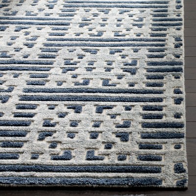 Hand-Knotted Medallion Wool & Cotton 8' x 10' Blue Area Rug