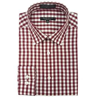Marquis Men's Gingham Checkered Long Sleeve Modern Fit Shirt, Size - S To 3XL