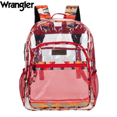 Wrangler Dome Clear Backpack, Water-Resistant Durable Clear Bags,  See Thru Bag for Casual Use, Stadiums, Concerts, School