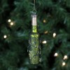 NORTHLIGHT 6" Mercury Finish Wine Bottle Christmas Glass Ornament - Green - 2 of 3