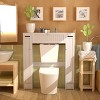 Costway Over the Toilet Storage Wooden Cabinet Drop Door Spacesaver Bathroom White - 4 of 4