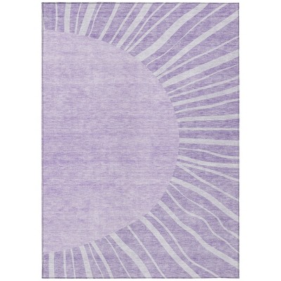 Lavender And Purple Abstract Washable Indoor Outdoor Area Rug