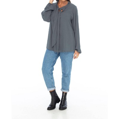 Women's Basics Tie Blouse - SKEMO