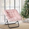FONTOI Fluffy Faux Fur Folding Lounge Chair with Plush Cushion Collapsible Steel Frame Cozy Comfort for Living Room Bedroom, Pink, 28.35"*29.92"*31.5" - 4 of 4