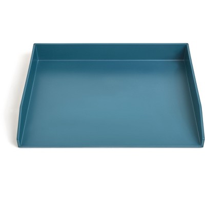 MyOfficeInnovations Side Load Stackable Plastic Letter Tray Teal 24380385