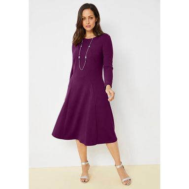 open lace back dress Sleeveless Ponte Midi Dress-Passion Flower