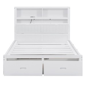 YOOCOZZ Platform Bed with Underneath Storage, Drawers, Shelves, Hidden Cabinet and Charging Ports - 1 of 4