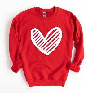 Simply Sage Market Women's Graphic Sweatshirt Heart Scribble - 1 of 4