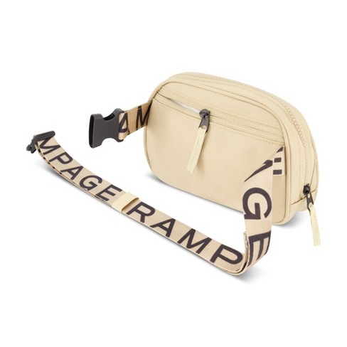 Rampage Women s Fashion Nylon Belt Bag Travel Waist Pack Trendy Fashionable Fanny Packs For Women Waterproof Crossbody Belt Bags Beige