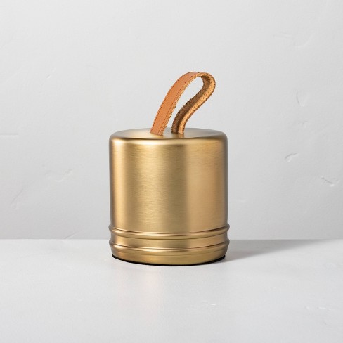 Accented Metal & Leather Doorstopper Brass Finish - Hearth & Hand™ With  Magnolia : Target, door stopper 